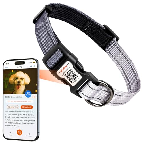 ilFindYou Reflektierendes Hundehalsband für große Hunde, weiches Nylon, Schwarz/Grau, Farbverlauf, Größe L ilFindYou Reflektierendes Hundehalsband für große Hunde, weiches Nylon, Schwarz/Grau, Farbverlauf, Größe L von ILFINDYOU