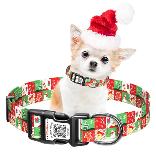 ilFindYou Weihnachts-Hundehalsband für mittelgroße Hunde, weiches Nylon, Weihnachtsmuster, Größe M ilFindYou Weihnachts-Hundehalsband für mittelgroße Hunde, weiches Nylon, Weihnachtsmuster, Größe M von ILFINDYOU