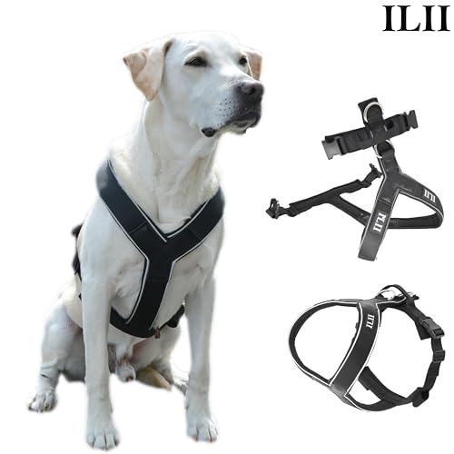 ILII Hundegeschirr mit Griff, reflektierend, gepolstert, verstellbares und atmungsaktiv Hundegeschirr, Hundegeschirr mittelgroße Hunde, Dog Harness, Hundezubehör, Geschirr Hund von ILII