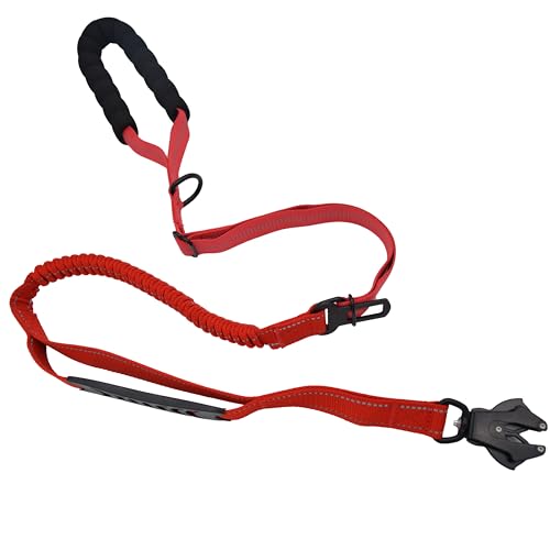 ILII Hundeleine Verstellbar (1,25m-1,5m), Reflektierend Bungee Hundeleine mit 2 Gepolsterten Griffen, Autosicherheitsgurt, Hundeleine mittelgroße und große Hunde von ILII