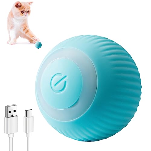 ILantule Katzenspielzeug Elektrisch Katzenball,360 Grad Rollbal Interaktives Katzenspielzeug USB Wiederaufladbarer Elektrische Katzenbälle für Katzen/Hund von ILantule