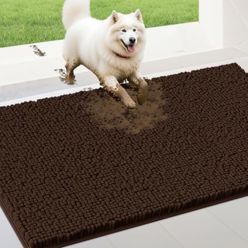 IM HOME Extra große, braune Schmutz-Fußmatten für Hunde, Chenille, saugfähige Hundematte, rutschfest, schwere Fußmatte für den Innenbereich, weiche Hundebett-Matte für den Eingangsbereich IM HOME Extra große, braune Schmutz-Fußmatten für Hunde, Chenille, saugfähige Hundematte, rutschfest, schwere Fußmatte für den Innenbereich, weiche Hundebett-Matte für den Eingangsbereich von IM HOME