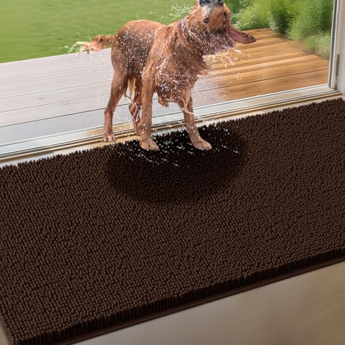 IM HOME Extra große, braune Schmutz-Fußmatten für Hunde, Chenille, saugfähige Hundematte, rutschfest, schwere Fußmatte für den Innenbereich, weiche Hundebett-Matte für den Eingangsbereich IM HOME Extra große, braune Schmutz-Fußmatten für Hunde, Chenille, saugfähige Hundematte, rutschfest, schwere Fußmatte für den Innenbereich, weiche Hundebett-Matte für den Eingangsbereich von IM HOME