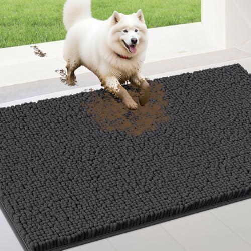 IM HOME Extra große, dunkelgraue Fußmatte für Hunde, saugfähige Chenille-Fußmatte, rutschfest, schwere Fußmatte für den Innenbereich, weiche Hundebett-Matte für den Eingangsbereich, Schlammpfoten IM HOME Extra große, dunkelgraue Fußmatte für Hunde, saugfähige Chenille-Fußmatte, rutschfest, schwere Fußmatte für den Innenbereich, weiche Hundebett-Matte für den Eingangsbereich, Schlammpfoten von IM HOME