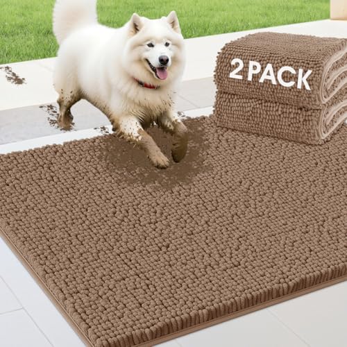 IM HOME Hunde-Fußmatten für schlammige Pfoten, 76,2 x 50,8 cm, Chenille, saugfähig, rutschfest, waschbar, für den Innenbereich, weiche Schmutzmatte für den Eingangsbereich, Hundebett-Matte, Kamel, 2 IM HOME Hunde-Fußmatten für schlammige Pfoten, 76,2 x 50,8 cm, Chenille, saugfähig, rutschfest, waschbar, für den Innenbereich, weiche Schmutzmatte für den Eingangsbereich, Hundebett-Matte, Kamel, 2 von IM HOME