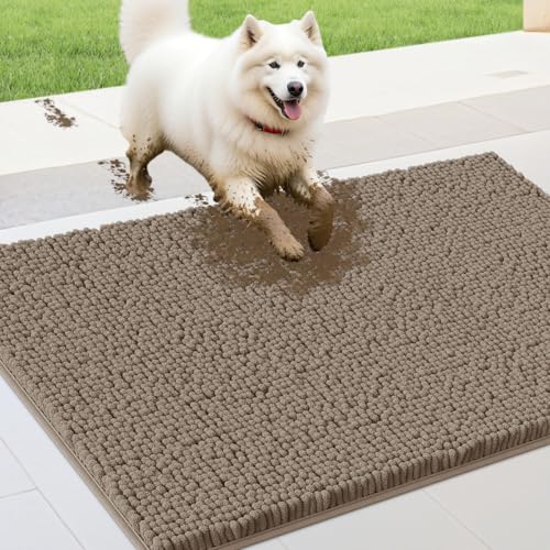 IM HOME Schmutzige Fußmatte für Hunde, Chenille, saugfähig, rutschfest, schwere Innen-Fußmatte, weiche Hundebett-Matte für den Eingangsbereich, 91,4 x 61 cm, Beige IM HOME Schmutzige Fußmatte für Hunde, Chenille, saugfähig, rutschfest, schwere Innen-Fußmatte, weiche Hundebett-Matte für den Eingangsbereich, 91,4 x 61 cm, Beige von IM HOME