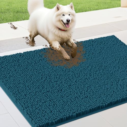 IM HOME Schmutzige Fußmatte für Hunde, Chenille, saugfähig, rutschfest, schwere Innen-Fußmatte, weiche Hundebett-Matte für den Eingangsbereich, 91,4 x 61 cm, Blaugrün IM HOME Schmutzige Fußmatte für Hunde, Chenille, saugfähig, rutschfest, schwere Innen-Fußmatte, weiche Hundebett-Matte für den Eingangsbereich, 91,4 x 61 cm, Blaugrün von IM HOME