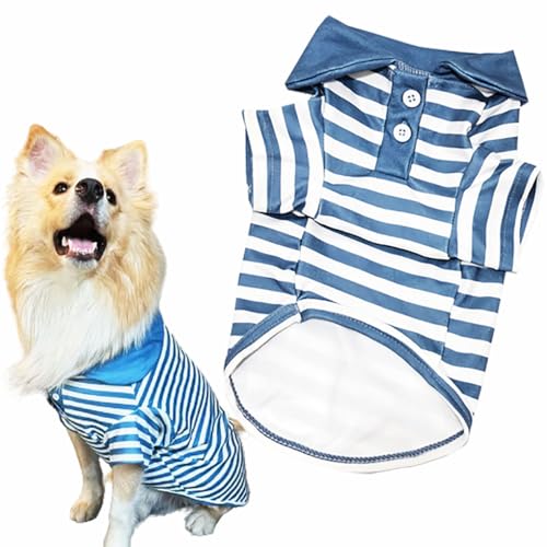 Niedliche Hundekleidung, gestreift, niedlicher Pullover, Welpenkleidung, sanfter Pullover, Haustierkleidung für kleine, mittelgroße und große Hunde und Katzen (blau gestreift, Größe 5XL für Haustiere Niedliche Hundekleidung, gestreift, niedlicher Pullover, Welpenkleidung, sanfter Pullover, Haustierkleidung für kleine, mittelgroße und große Hunde und Katzen (blau gestreift, Größe 5XL für Haustiere von IMDOUBLEDOU