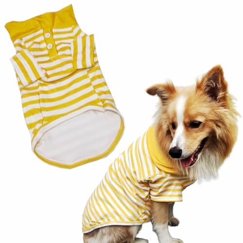 Niedliche Hundekleidung, gestreift, niedlicher Pullover, Welpenkleidung, sanfter Pullover, Haustierkleidung für kleine, mittelgroße und große Hunde und Katzen (gelb gestreift, Größe 6XL für Haustiere Niedliche Hundekleidung, gestreift, niedlicher Pullover, Welpenkleidung, sanfter Pullover, Haustierkleidung für kleine, mittelgroße und große Hunde und Katzen (gelb gestreift, Größe 6XL für Haustiere von IMDOUBLEDOU