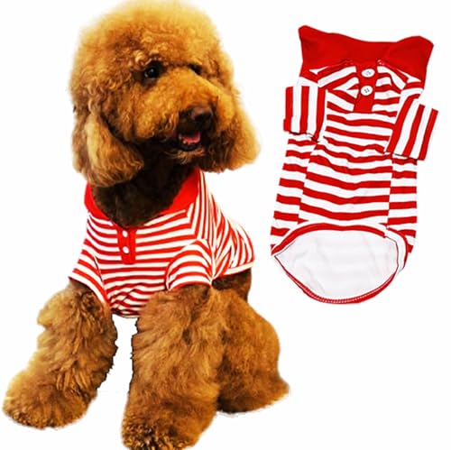 Niedliche Hundekleidung, gestreift, niedlicher Pullover, Welpenkleidung, sanfter Pullover, Haustierkleidung für kleine, mittelgroße und große Hunde und Katzen (rot gestreift, Größe 3XL für Haustiere Niedliche Hundekleidung, gestreift, niedlicher Pullover, Welpenkleidung, sanfter Pullover, Haustierkleidung für kleine, mittelgroße und große Hunde und Katzen (rot gestreift, Größe 3XL für Haustiere von IMDOUBLEDOU