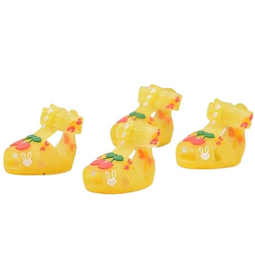 Süße Sommer-Hundeschuhe, süße Kirsche, Welpensandalen, Haustier-Gelee-Schuhe, flache Hundestiefel, Pfotenschutz für den Sommer, Hot Pavement (Candy Yellow, Nr. 1: 3,8 x 3,5 cm (Länge x Breite) von IMDOUBLEDOU