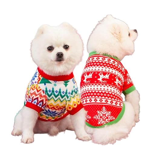 Weihnachts-Outfits für Hunde – Weihnachtspullover aus Fleece, warm, weich, für Hunde und Katzen, Weihnachtsschneeflocken + Weihnachtselch, Größe M, 2 Stück Weihnachts-Outfits für Hunde – Weihnachtspullover aus Fleece, warm, weich, für Hunde und Katzen, Weihnachtsschneeflocken + Weihnachtselch, Größe M, 2 Stück von IMDOUBLEDOU