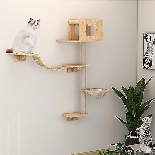 Katzen Kletterwand, Kletterwand Katzen, Katzen Wand Klettern, Kitten Activity Center, Eiche, Platzsparend, Einfache Installation (Size : B2) von IMIDIA