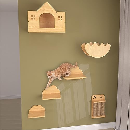 Kletterwand Katzen, Katzenkletterwand, Katzen Kletterwand, Kratzbaum Wand, Massives Kiefernholz, Platzsparend, Geschenk für Katze (Size : B2) von IMIDIA