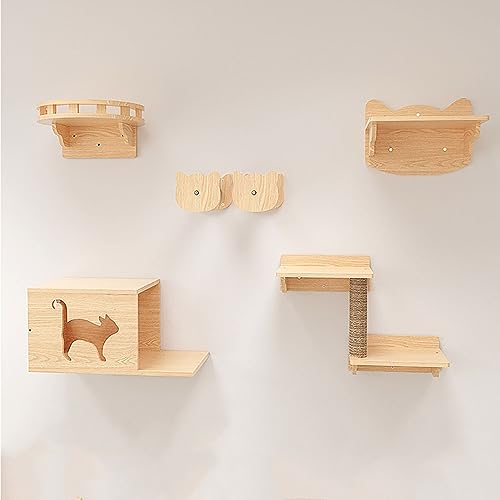 Kletterwand Katzen, Kratzbaum Wand, Katzenwand, Katzen-Wandregale, Platzsparend, zum Klettern, Schlafen, Spielen (Size : B2-8PCS) von IMIDIA