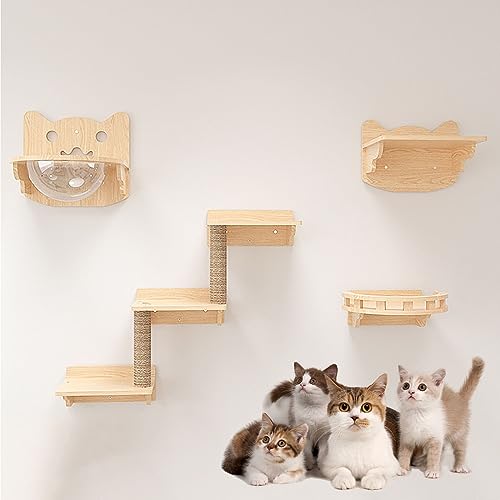 Kletterwand Katzen, Kratzbaum Wand, Katzenwand, Katzen-Wandregale, Platzsparend, zum Klettern, Schlafen, Spielen (Size : B3-8PCS) von IMIDIA