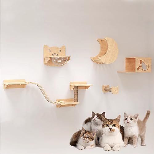 Kletterwand Katzen, Kratzbaum Wand, Katzenwand, Katzen-Wandregale, Platzsparend, zum Klettern, Schlafen, Spielen (Size : B7-9PCS) von IMIDIA