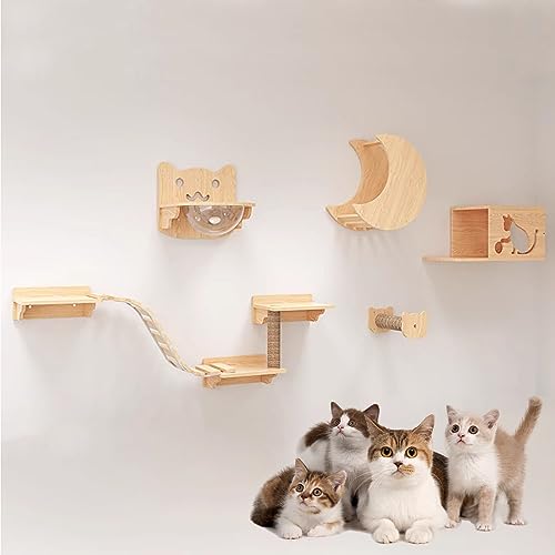 Kletterwand Katzen, Kratzbaum Wand, Katzenwand, Katzen-Wandregale, Platzsparend, zum Klettern, Schlafen, Spielen (Size : B7-9PCS) von IMIDIA