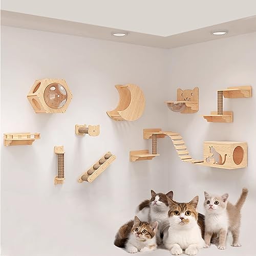 Kletterwand Katzen, Kratzbaum Wand, Katzenwand, Katzen-Wandregale, Platzsparend, zum Klettern, Schlafen, Spielen (Size : B8-15PCS) von IMIDIA