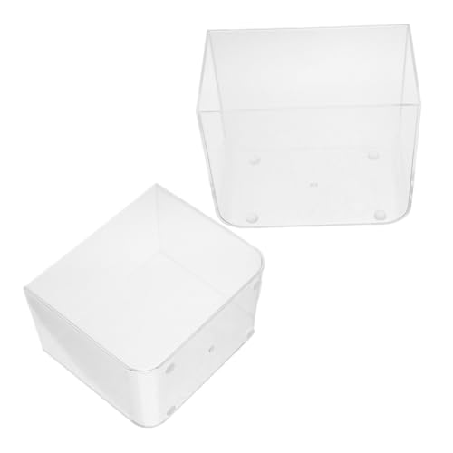 2St Mini-Aquarium Betta-Fischschale Quallenbecken kleines Aquarium Fischwürfelbecken wasserpflanzen Mini Fischbehälter Betta-Schüssel Aquarien für Kinder Plastik Transparent IMIKEYA von IMIKEYA