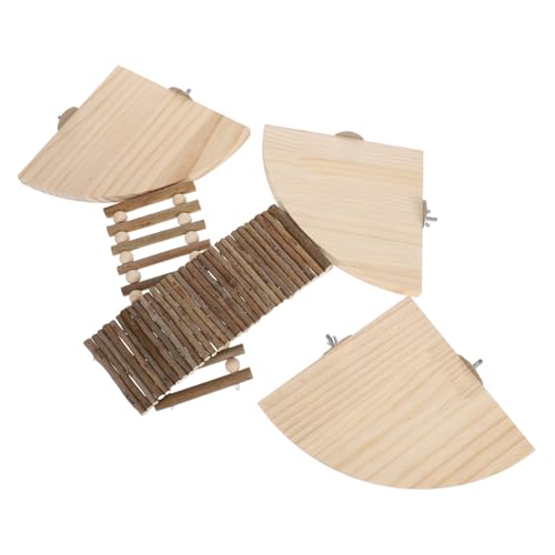 IMIKEYA 1 Set Hamsterplattform Aus Holz: Kletterleiter, Aktivitätsspielzeug Für Kleintiere Für Den Käfig – Plattform Zur Haustierbeschäftigung Für Hamster, Rennmäuse, Meerschweinchen von IMIKEYA