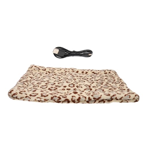 IMIKEYA 1 Stück USB Heizmatte für Haustiere Elektrische Heizdecke für Hunde und Katzen Waschbar mit DREI Temperatureinstellungen Leopardmuster für Drinnen und Draußen von IMIKEYA