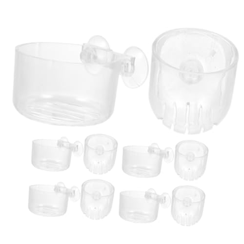 IMIKEYA 10Stücke Acryl Wasserpflanzenbecher Mit Teiliges Für Fischtanks Saugnäpfen Zur Einfachen Pflege Und Dekoration Von Aquarienpflanzen von IMIKEYA