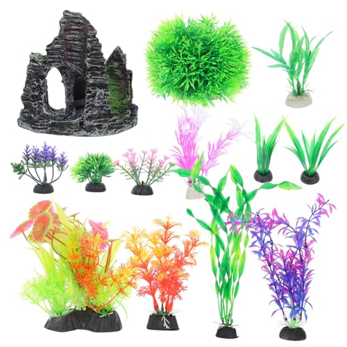 IMIKEYA 13stücke Teiliges Set Zur Dekoration Von Aquarien Mit Künstlichen Pflanzen Und Felshöhlen Für Kleine Aquarien Zubehör Mit Pflanzendekorationen Und Steindenkorationen IMIKEYA 13stücke Teiliges Set Zur Dekoration Von Aquarien Mit Künstlichen Pflanzen Und Felshöhlen Für Kleine Aquarien Zubehör Mit Pflanzendekorationen Und Steindenkorationen von IMIKEYA