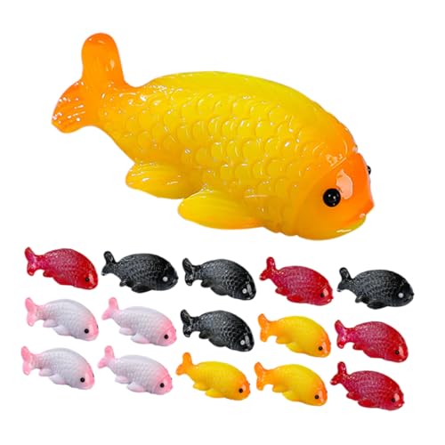 IMIKEYA 16stücke Miniatur Goldfisch Figurine Künstliche Goldfische Für Aquarium-Dekoration DIY Terrarium Zubehör Realistische Schwimmende Koi-Fische Für Teich Und Gartenpflege von IMIKEYA