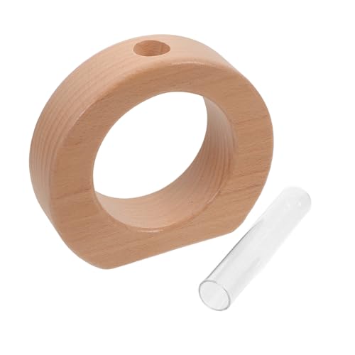 IMIKEYA 1Satz Desktop Pflanzenterrarium mit Holzständer Transparentes Glasvase für Hydrokultur Vielseitiges Pflanzgefäß für Moderne Deko für Wohnzimmer und Hochzeit von IMIKEYA