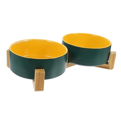 IMIKEYA 1Satz Haustierschale mit Holzhalter Doppelte Keramikschüssel für Katzen rutschfest Reinigen für Futter und Wasser IMIKEYA 1Satz Haustierschale mit Holzhalter Doppelte Keramikschüssel für Katzen rutschfest Reinigen für Futter und Wasser von IMIKEYA
