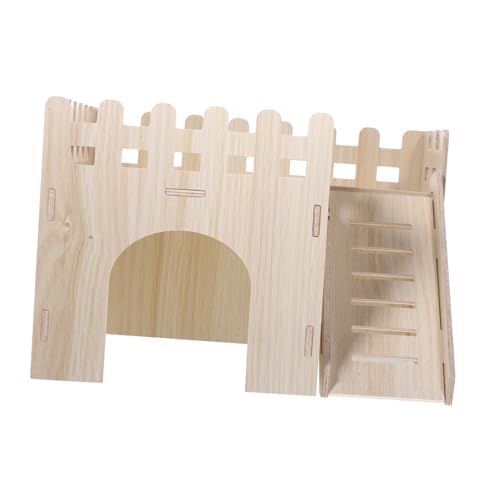IMIKEYA Hamster Haus Aus Holz Mit Treppen Für Meerschweinchen Ratten Und Hamster Als Versteck Und Rückzugsort Für Haustiere Im Käfig von IMIKEYA