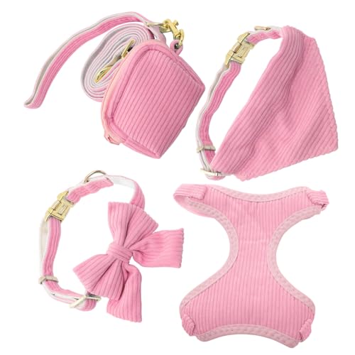 IMIKEYA 1Satz Hundegeschirr Set Mit Leine Atmungsaktives Brustgeschirr Für Kleine Verstellbares Geschirr Mit Bandana Und Kotbeutelhalter Haustierzubehör von IMIKEYA