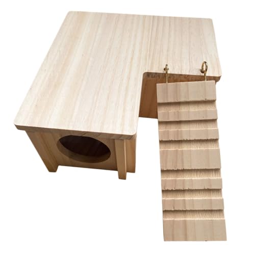 IMIKEYA 1Satz Kaninchenversteck aus Holz Gemütliches Kaninchenhaus für Kleine Mehrzweck Nest mit DIY Möglichkeiten Sicheres und Langlebiges für Hamster Chinchillas von IMIKEYA