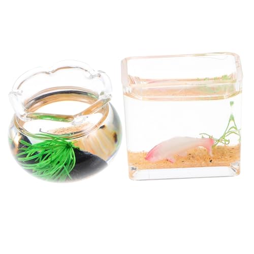 IMIKEYA 2 Stück Aquarium Realistischer Fisch Tank für Puppenhaus Deko Runde Quadratische Schüssel Zufällige Farben Ergänzung für Miniaturwelten Zufällige Farbe IMIKEYA 2 Stück Aquarium Realistischer Fisch Tank für Puppenhaus Deko Runde Quadratische Schüssel Zufällige Farben Ergänzung für Miniaturwelten Zufällige Farbe von IMIKEYA