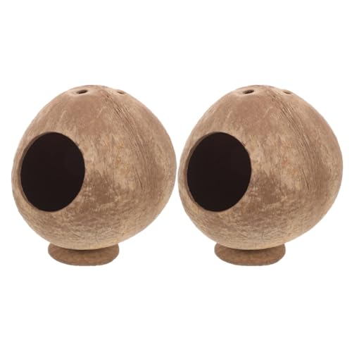 IMIKEYA 2 Stück Hamster-Kokosnuss-Versteck Natürliche Kokosnussschale Vogelnest Hamster-Schlafhütte Meerschweinchen-Versteck Vogelhaus Papageien-Lebensraum Ratten-Haustierkäfig Rennmäuse IMIKEYA 2 Stück Hamster-Kokosnuss-Versteck Natürliche Kokosnussschale Vogelnest Hamster-Schlafhütte Meerschweinchen-Versteck Vogelhaus Papageien-Lebensraum Ratten-Haustierkäfig Rennmäuse von IMIKEYA
