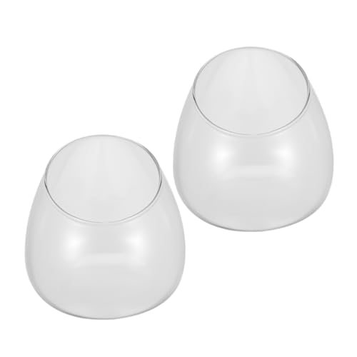 IMIKEYA 2 Stück Klarglas Terrarium Schale Transparente Pflanzenvase für Sukkulenten und Moos Dekoratives Mittelstück für Zuhause oder Hochzeiten von IMIKEYA