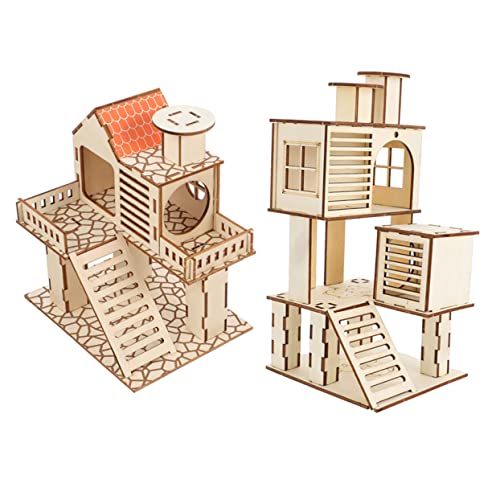 IMIKEYA 2Stücke Hamsterhaus aus Holz Teiliges Haustierversteck mit Treppe für Kleine Verarbeitung Sicher und Spielerisch für Hamster Zwerghamster IMIKEYA 2Stücke Hamsterhaus aus Holz Teiliges Haustierversteck mit Treppe für Kleine Verarbeitung Sicher und Spielerisch für Hamster Zwerghamster von IMIKEYA