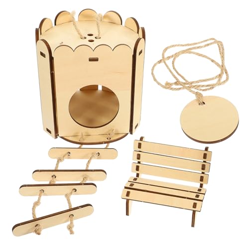 IMIKEYA 2Stücke Hamsternest Holzhaus DIY Versteck für Kleine Nager Atmungsaktiv und Sicher für Hamster und Meerschweinchen Fördert Schlafqualität und Spielspaß von IMIKEYA