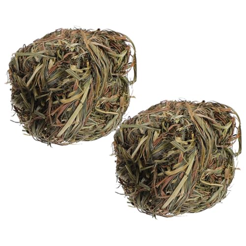 IMIKEYA 2Stücke Kauball Für Kleintiere Natürlicher Grasball Für Zahnpflege Und Spielspaß Für Hamster Meerschweinchen Und Chinchillas Fördert Kauen Und Verdauung von IMIKEYA