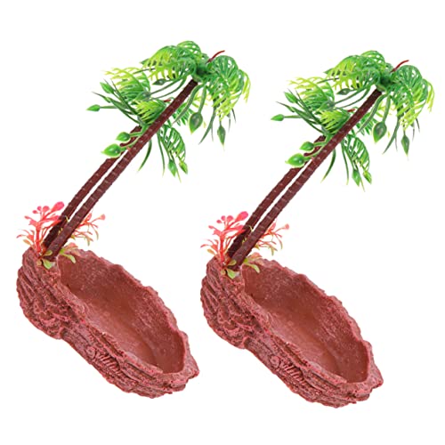 IMIKEYA 2Stücke Natürliche Wasserschalen Für Reptilien Sichere Wassernäpfe Für Terrarien Für Schildkröten Eidechsen Und Andere Haustiere Home Reptile Dish von IMIKEYA