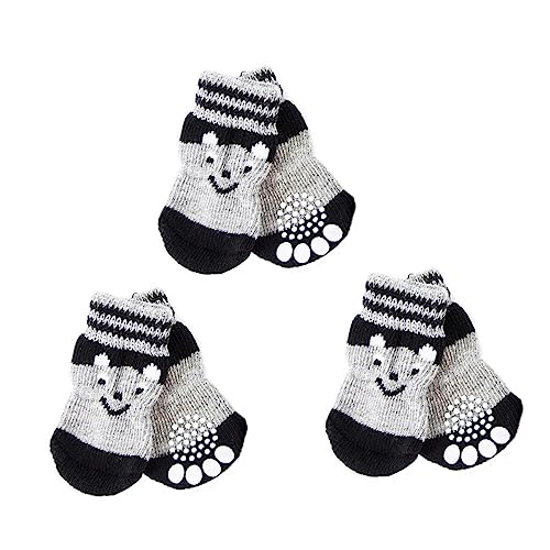 IMIKEYA 3Paare Hundesocken Für Haustiere rutschfeste Pfotenschutz Für Schwarzes Design Für Kalte Und Drinnen von IMIKEYA