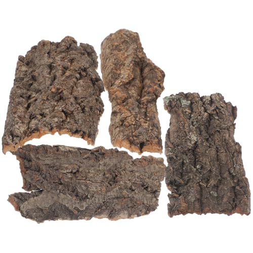 IMIKEYA 4 Stück Korkrinde Stücke klein natürliche Korkrinde Terrarium Rückwand Kletter Korkplatte Hintergrund für Reptilien Verstecken Klettern, 8-14 cm von IMIKEYA