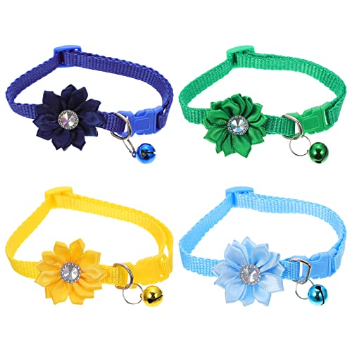 IMIKEYA 4Stücke Haustier Blumenkragen Mit Glocke Verstellbar Tierhalsdekoration Für Katzen Für Welpen Und Kätzchen von IMIKEYA