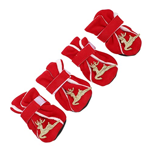 IMIKEYA 4Stücke Teiliges wasserdichte Welpenschuhe Mit Rutsch Haustier Winterschuhe Für Kleine Bequem Und Warm Für Outdoor Aktivitäten Und von IMIKEYA