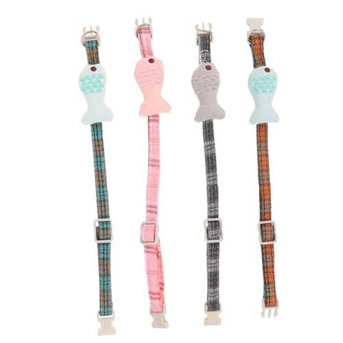 IMIKEYA 4Stücke Verstellbares Katzenhalsband Set aus Gitterstoff Teiliges Kreatives und Sicheres mit Design Haustierzubehör für Mixfarben IMIKEYA 4Stücke Verstellbares Katzenhalsband Set aus Gitterstoff Teiliges Kreatives und Sicheres mit Design Haustierzubehör für Mixfarben von IMIKEYA