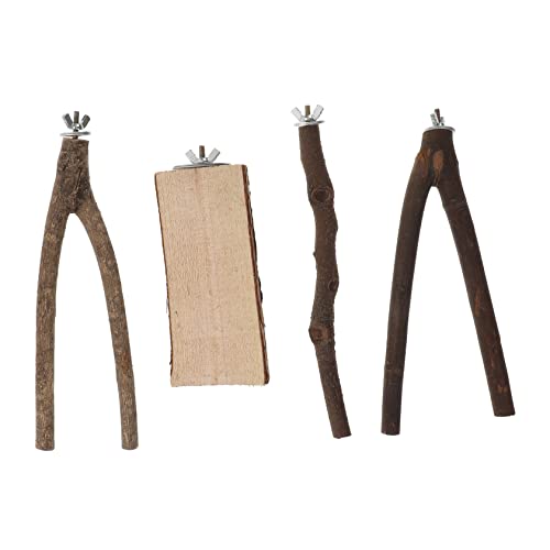 IMIKEYA 4stücke Holz Vogel-stehstab Haustier-Vogel-stehstab -aktivitäts- -Spiel- -stehstäbe Für Papageien Spielzeug Papageienspielzeug von IMIKEYA