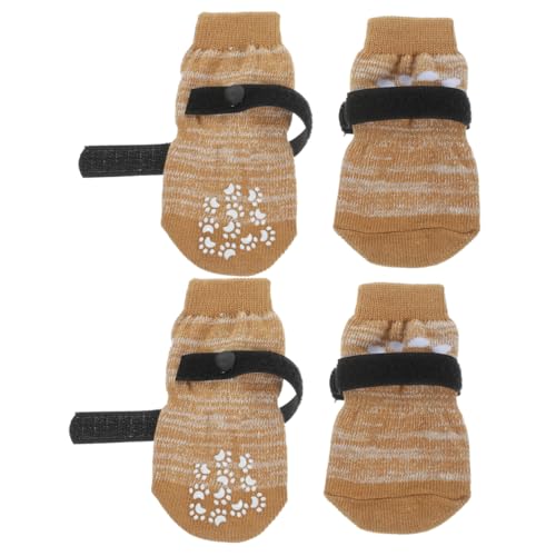 IMIKEYA 4Stücke rutschfeste Hundesocken Waschbare Pfotenschützer für Komfortable für Rauen Drinnen und Draußen von IMIKEYA