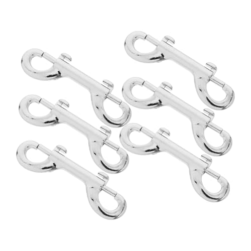 IMIKEYA 6 Stück Teiliges Edelstahl Karabinerhaken mit Drehgelenk Doppelendige Metallclips für Hundeleinen Sicherer Verschluss Vielseitig Einsetzbar für Spaziergänge Training und Outdoor von IMIKEYA