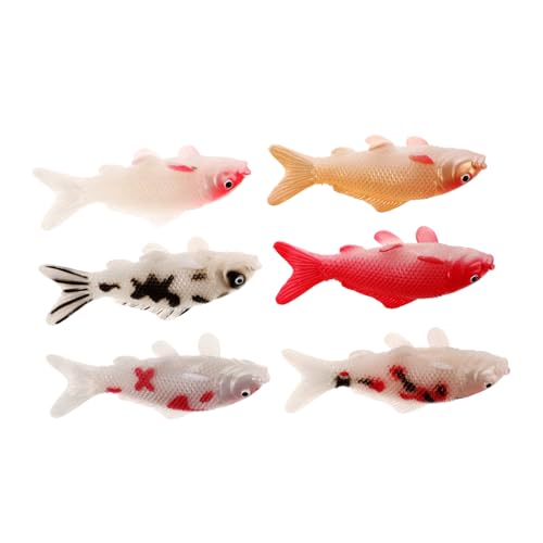 IMIKEYA 6stücke Künstliche Karpfen Realistische Fischornamente Für Aquarien Und Dekoration Für Aquarien Terrarien Und Büroeinrichtungen Silberne Und Rote Karpfen Leicht Und Kompakt von IMIKEYA